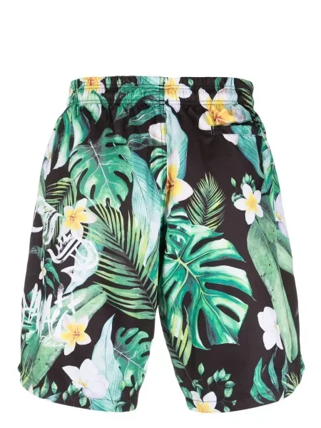 Gėlėtos raštuotos maudymosi kelnaitės Philipp Plein žalia