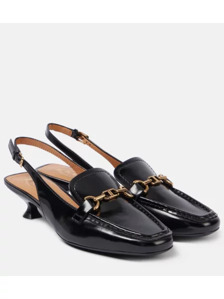 Pantofi cu toc Tod's din piele slingback negru