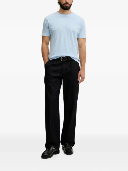 Tricou Gant cu broderie albastru