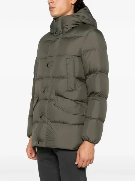 Palton Woolrich cu glugă verde