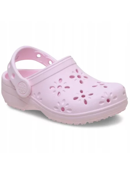 Chodaki Dla Dzieci Crocs Classic Floral Cut Out Clog różowe