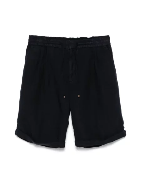 Lniane bermudy Brunello Cucinelli niebieskie