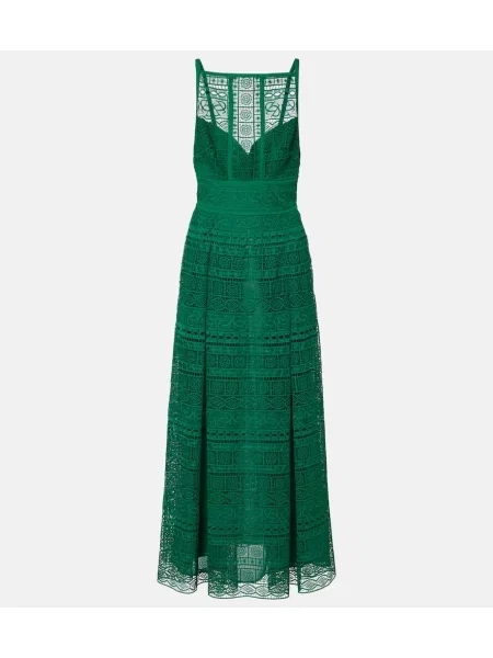 Rochie midi Elie Saab până la genunchi de costum verde