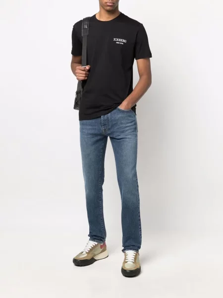 Κοκαλιάρης skinny τζιν Iceberg με κέντημα μπλε