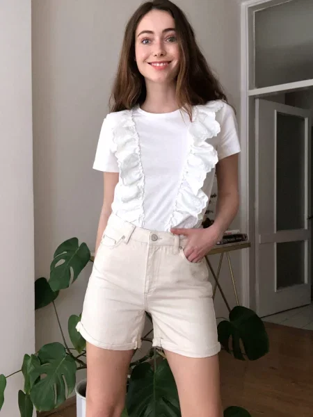 Pantaloni Trendyol alb