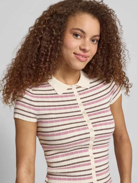 Koszulka polo z dzianiny o kroju slim fit z mieszanki Review biała