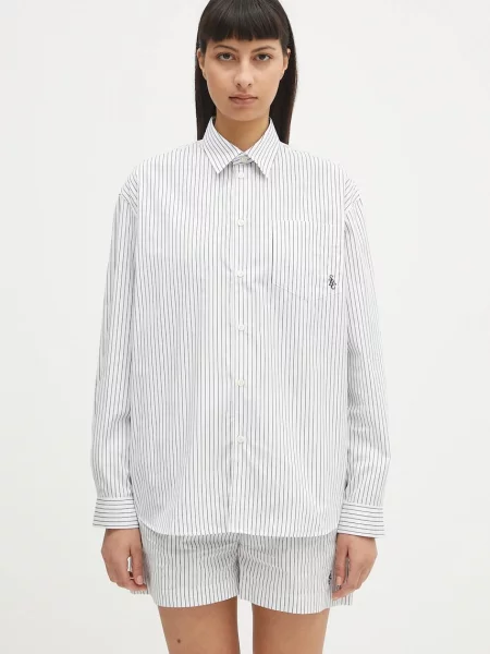 Sporty & Rich cămașă din Src Oversized cu guler clasic relaxed alb