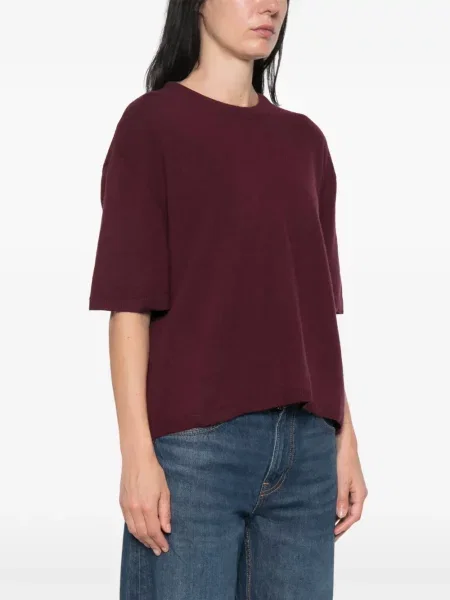 Scurt tricou Soft Goat din cașmir violet