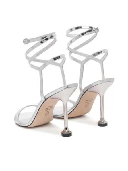 Sandale Stuart Weitzman Naudistini Wrap Srebrna