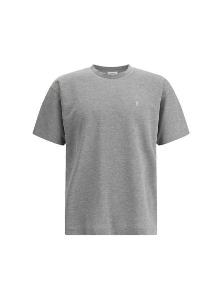 Koszulka Saint Laurent w kolorze melanż z logo szara