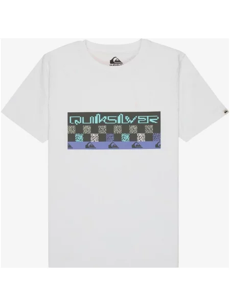 Koszulka Quiksilver Next Gen biało-niebiesko-szara chłopięce 12 biała