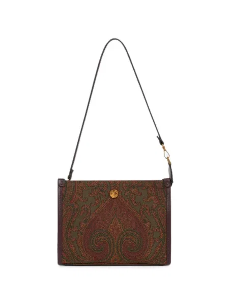 Geantă Etro cu model paisley din jacard verde