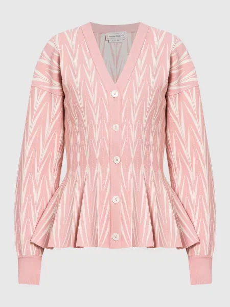 Кардиган в геометричним малюнком. Alexander Mcqueen рожевий