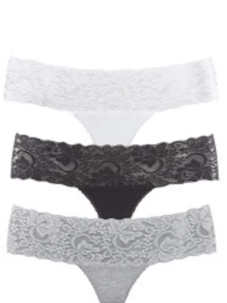 VIVANCE Tanga šedá / černá bílá