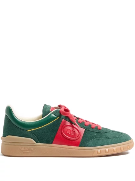 Sneakerși Valentino Garavani din piele de căprioară verde