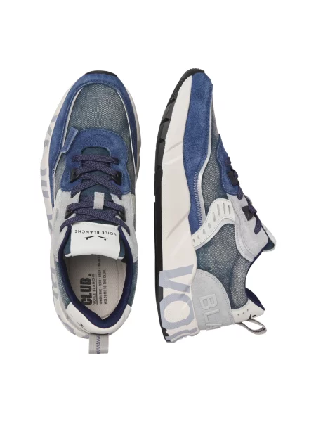Sneakersy Voile Blanche skórzane niebieskie