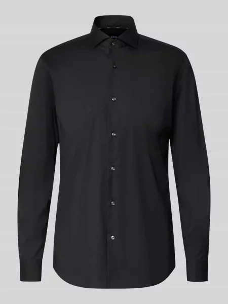 Koszula biznesowa o kroju slim fit z dodatkiem streczu model ‘Hank Hai’ Boss czarna
