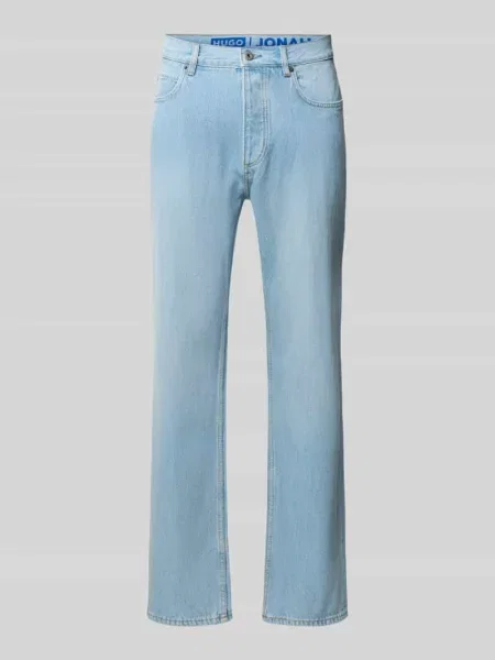Jeansy o kroju straight fit z mieszanki bawełny model Jonah' Hugo Blue