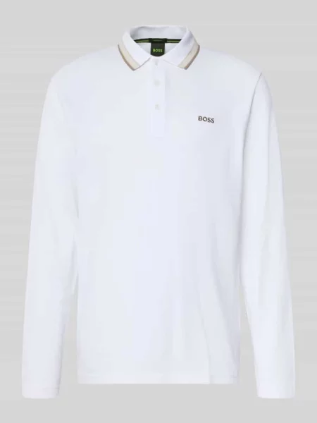 Koszulka polo o kroju regular fit z czystej bawełny model Plisy' Boss Green biała
