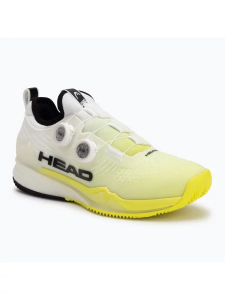Pantofi de tenis bărbați HEAD Endure Pro BOA Clay white/yellow alb