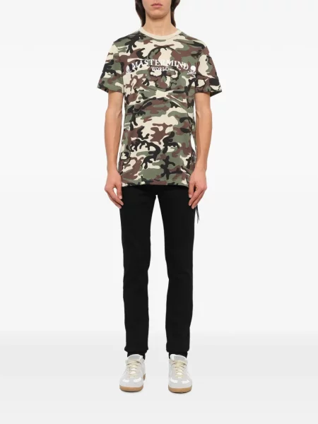 Tricou Mastermind Japan cu imagine cu model camuflaj verde