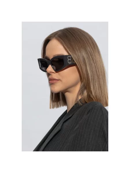 Lniane okulary przeciwsłoneczne Balenciaga szare