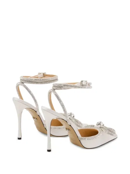 Pantofi cu toc Mach & Mach cu funde alb