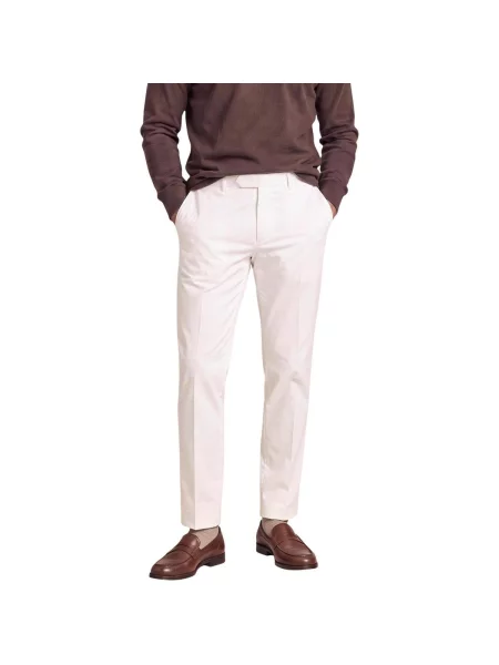 Pantaloni chino Borghese elegante alb
