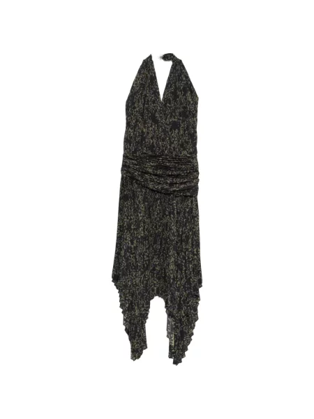 Rochie maxi Proenza Schouler cu model floral cu imagine negru