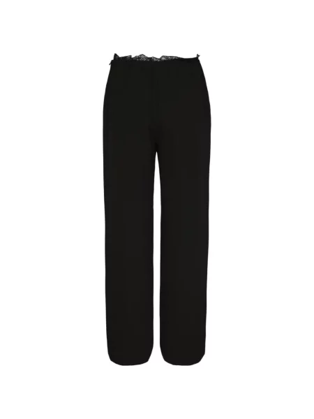 Pantaloni Pushbutton din dantelă negru