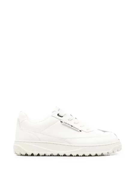 Sneakerși Emporio Armani cu autograf alb