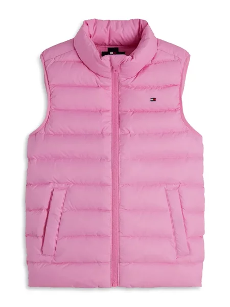 Tommy Hilfiger vestă de puf pentru copii roz