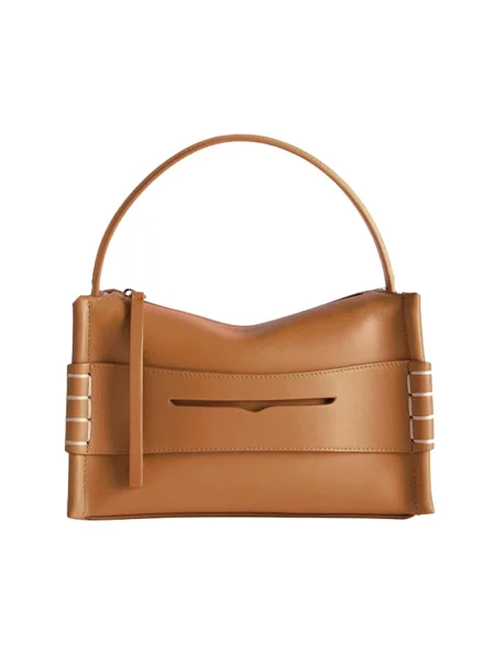 Loafersy Jw Anderson skórzane z logo brązowe