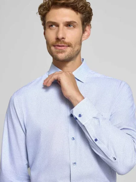 Koszula biznesowa o kroju regular fit z czystej bawełny model New Kent' Seidensticker granatowa