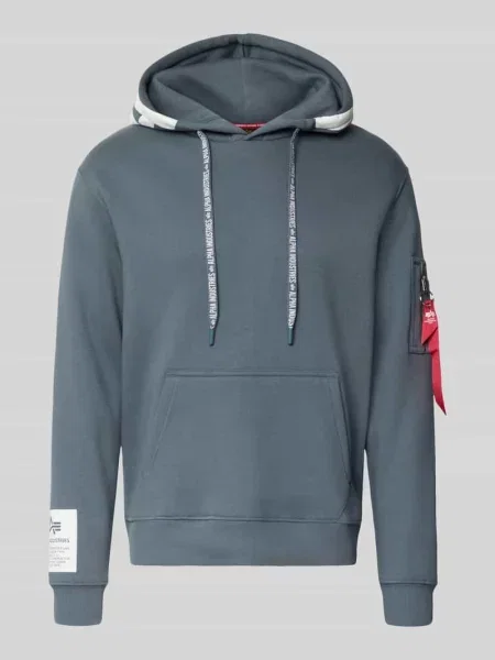 Bluza z kapturem kieszenią kangurką i boczną kieszenią na błyskawiczny Alpha Industries