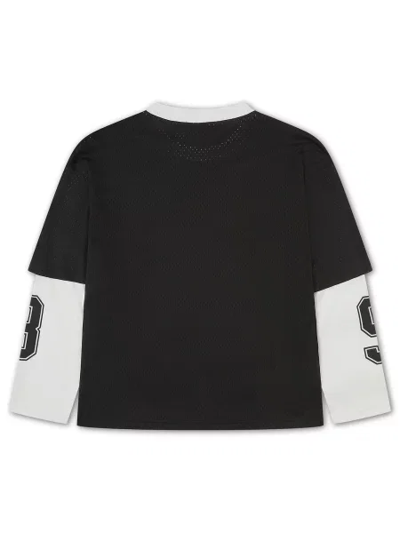 Tricou turcoaz / negru alb