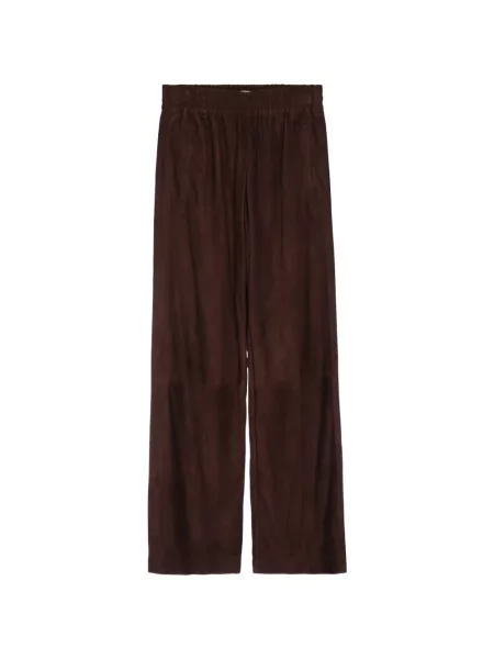 Pantaloni Jacob Cohën din piele de căprioară maro