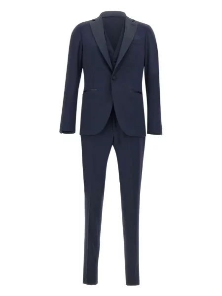 Vlněný oblekový oblek Corneliani modrý