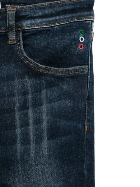 Jeansy straight leg dziecięce Philipp Plein niebieskie