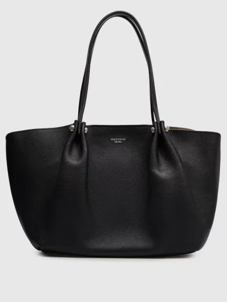 Кожаная сумка шоппер Max Mara Weekend черная