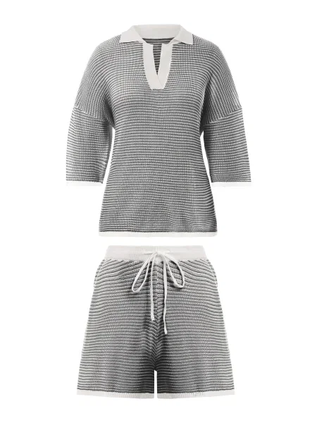 Imily Bela Costum cu pantaloni gri deschis negru