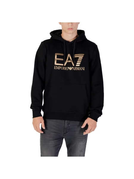 Mikina Emporio Armani Train Logo Series Big Logo Hoodie black černá