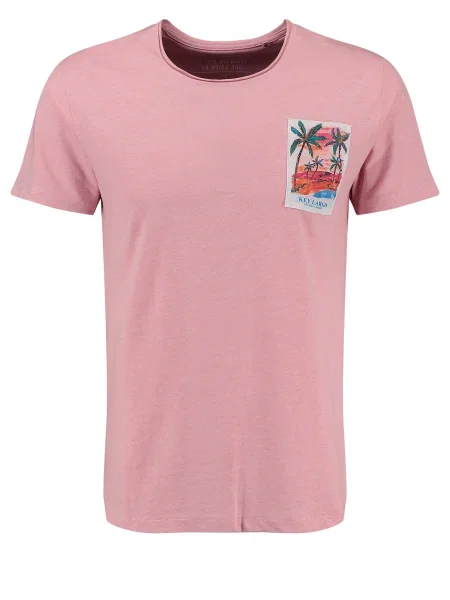 Key Largo Tricou Vibes verde / roz / negru alb