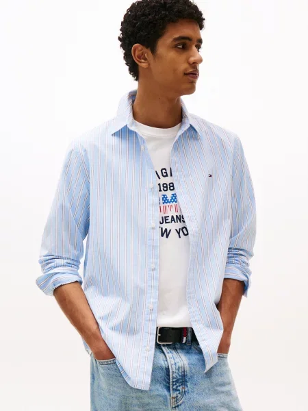 Košeľa Tommy Jeans modrá