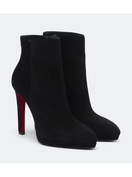Szarvasbőr platform talpú bakancs Christian Louboutin fekete