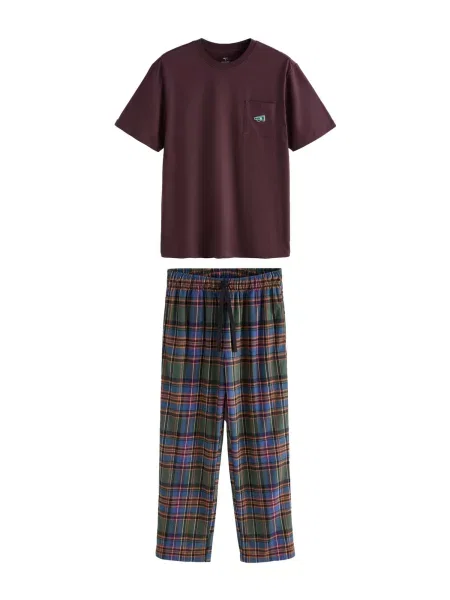 Next Pijama lungă / ciocolatiu albastru