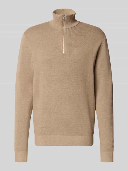 Dzianinowa bluza Jack & Jones Premium z logo beżowa
