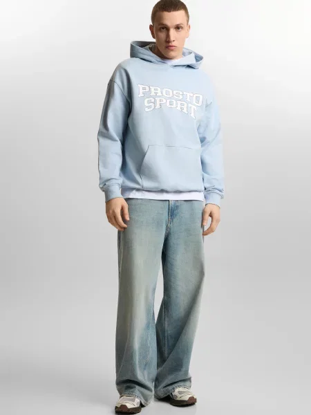 Bluza sportowa Prosto Harvard z kapturem niebieska