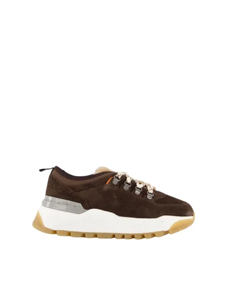 Sneakersy Santoni skórzane brązowe