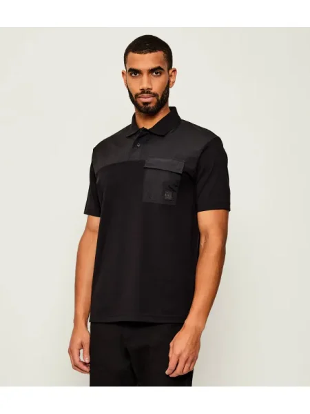 BOSS ORANGE Polo Pe_Panel negru